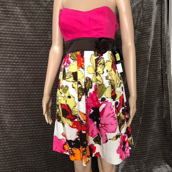 Teeze Me Dresses & Skirts - NWT Teeze Me Pink/BrownKnee Length Dress Size 11